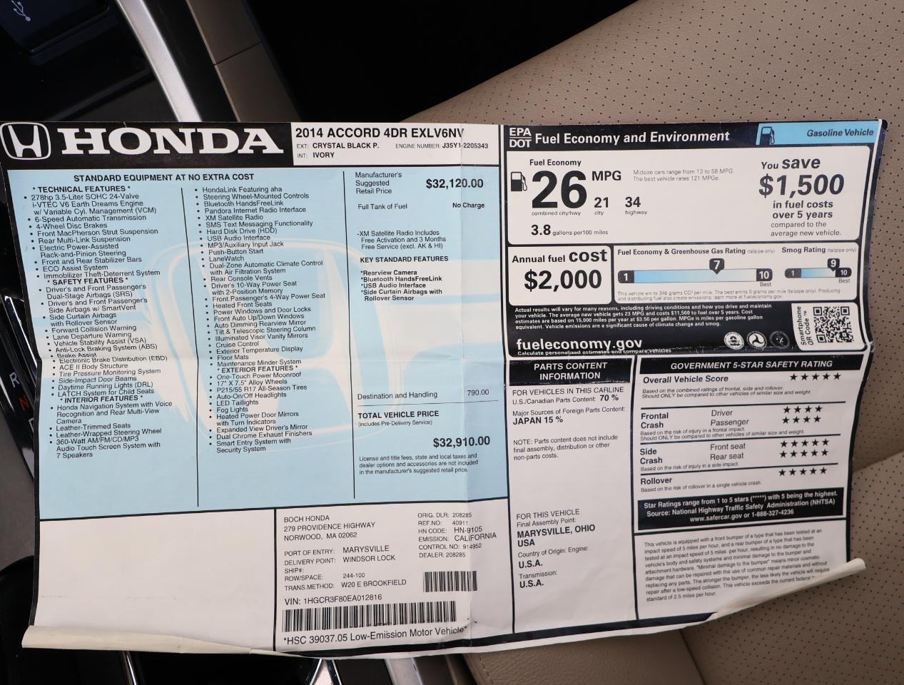 Honda Accord  2014