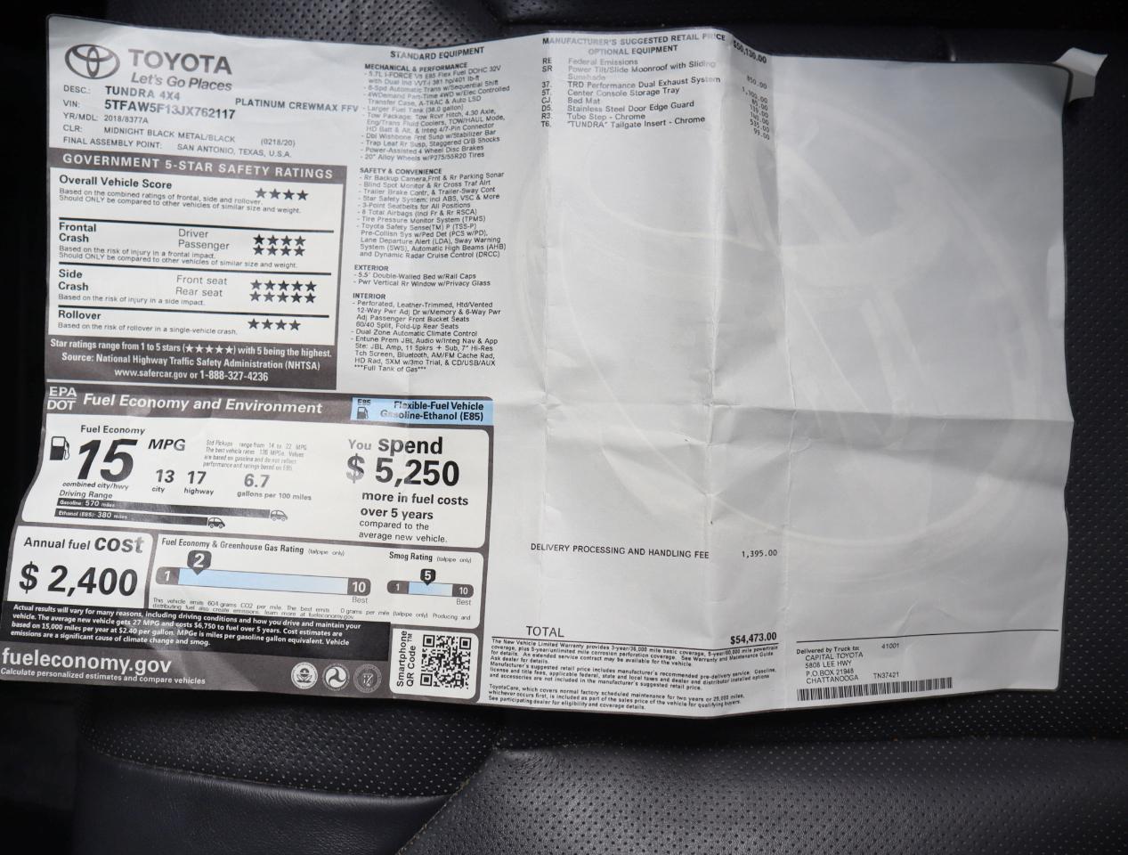 Toyota Tundra Platinum CrewMax 5.7L FFV 4WD 2018