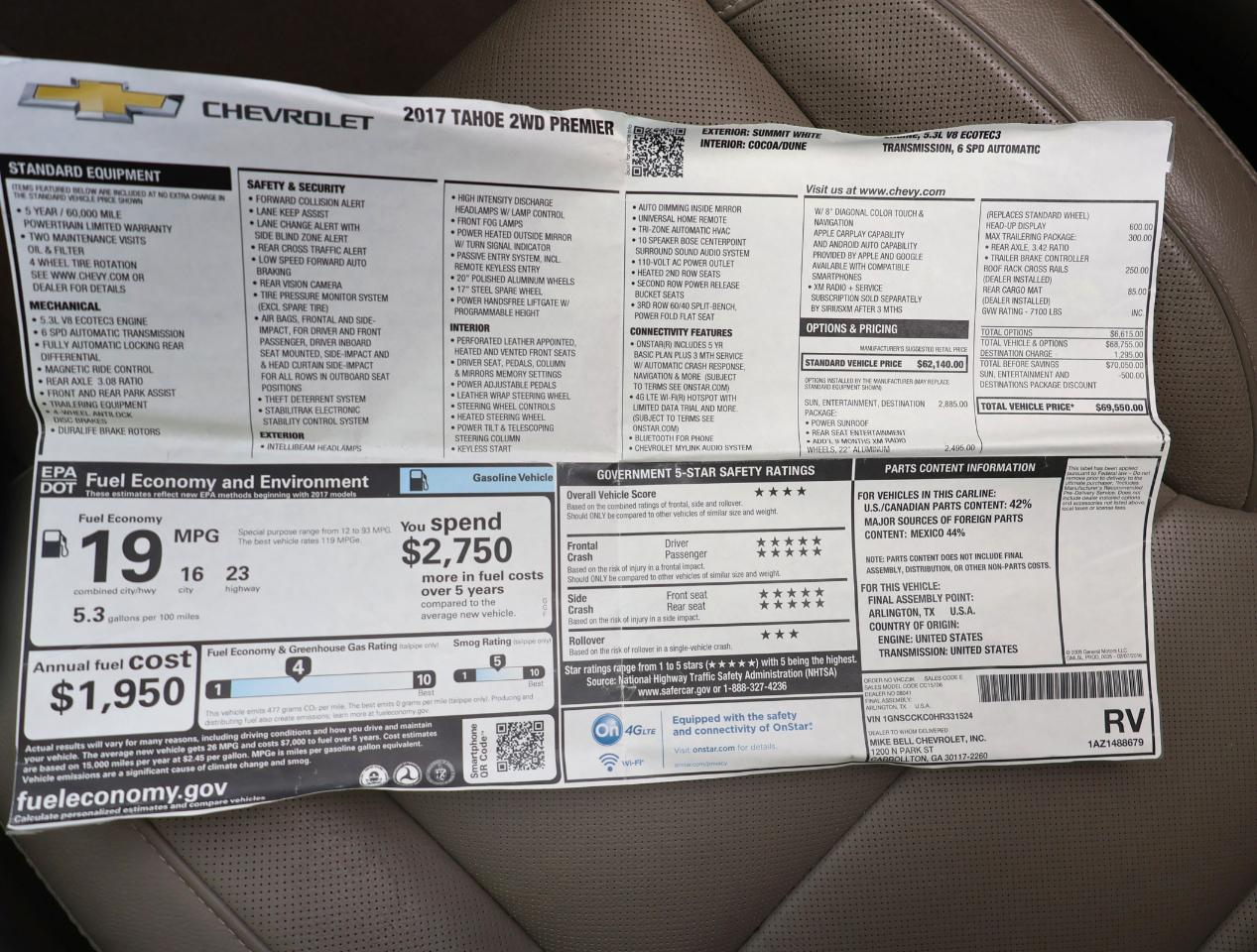 Chevrolet Tahoe Premier 2017