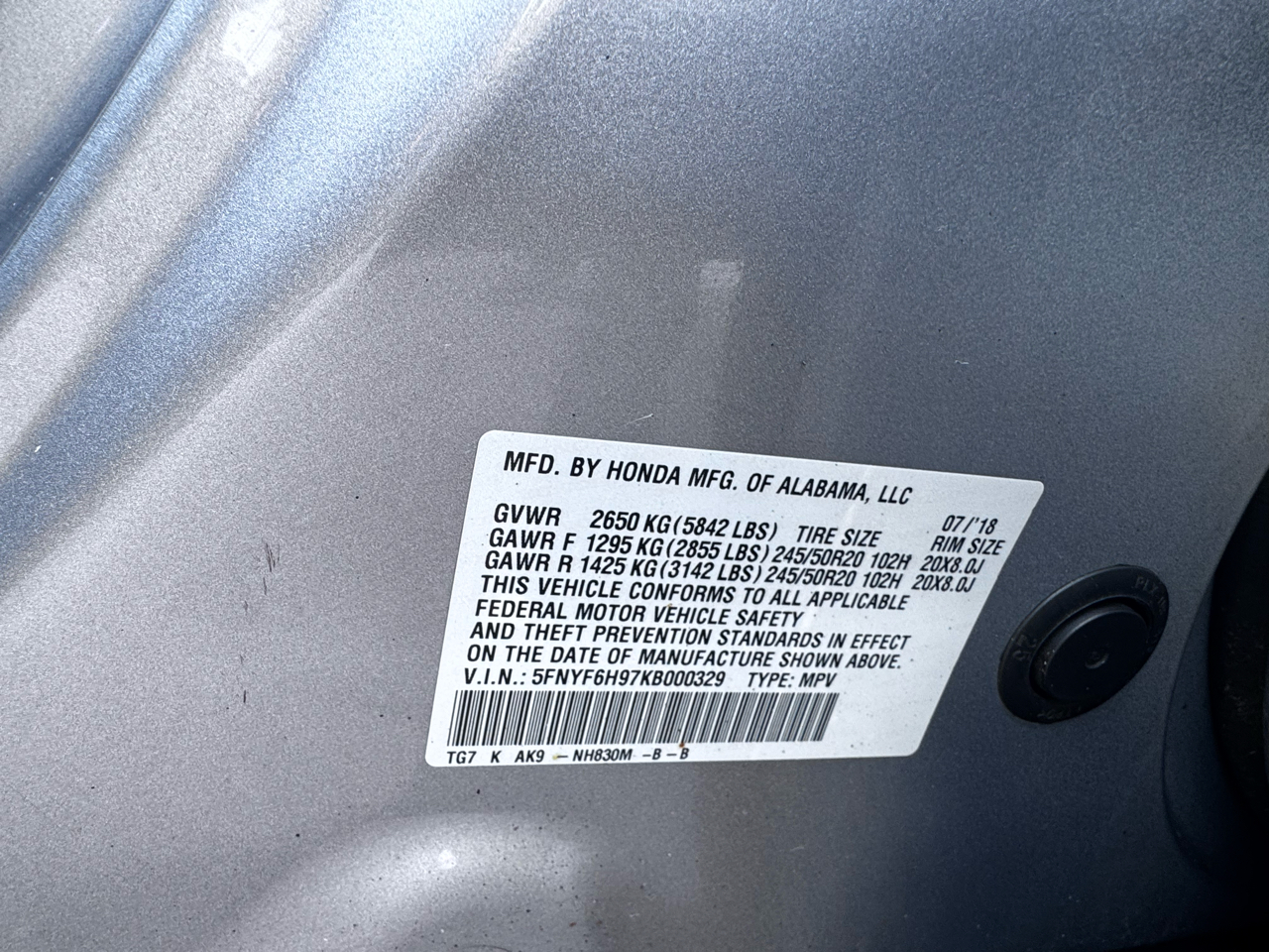 Honda Pilot Touring 4WD 2019