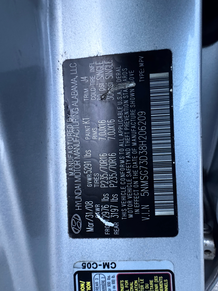 Hyundai Santa Fe GLS AWD 2008