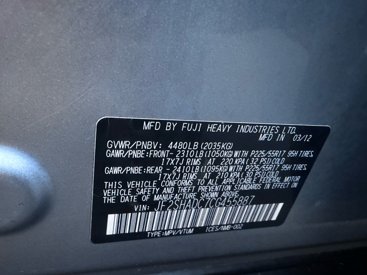 Subaru Forester 2.5X Premium 2012