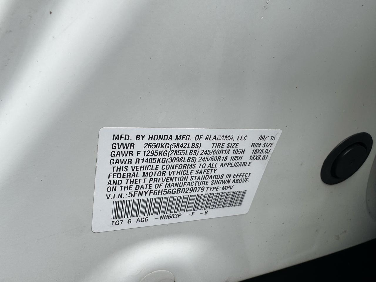 Honda Pilot EXL 4WD 2016