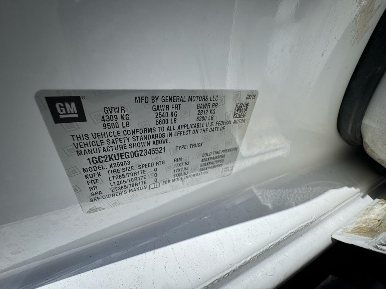 Chevrolet Silverado 2500HD 4WD Crew Cab 153.7" Work Truck 2016