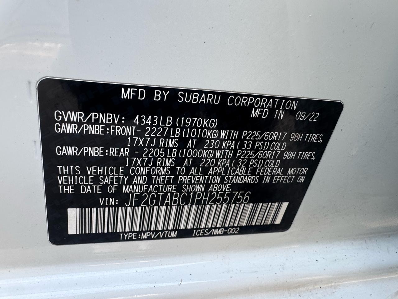 Subaru Crosstrek 2.0i CVT 2023