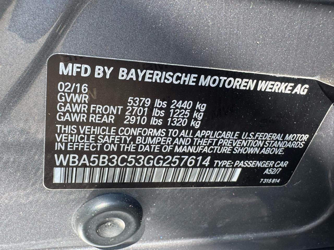BMW 5-Series 535i xDrive 2016