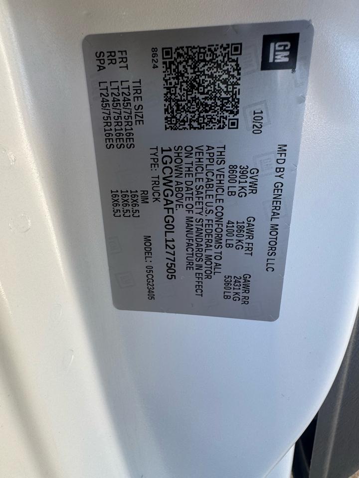 Chevrolet Express 2500 Cargo 2020