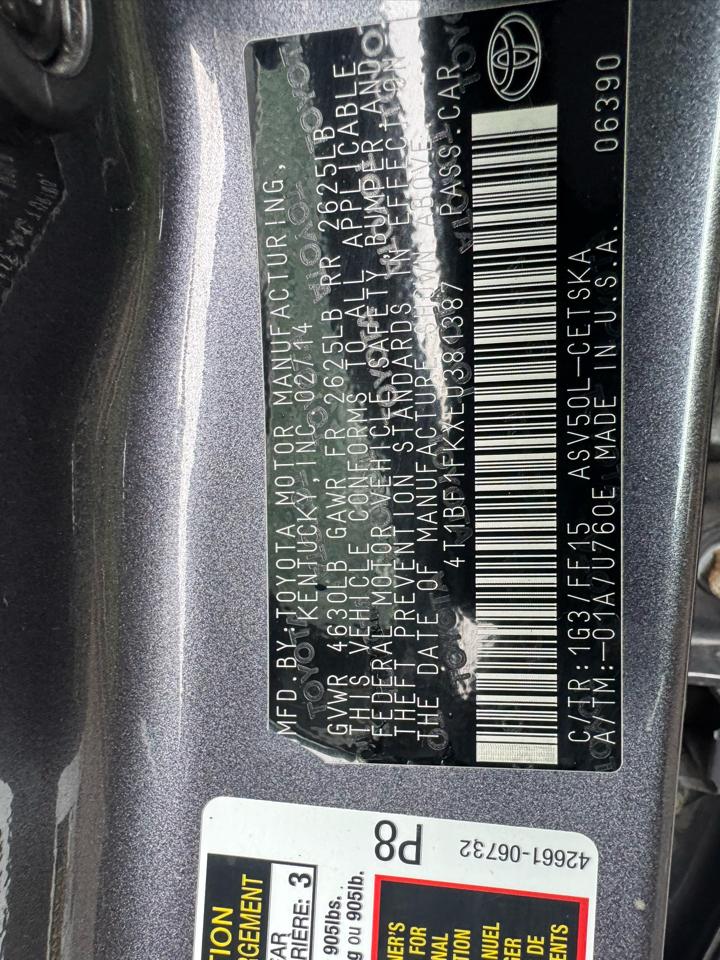 Toyota Camry SE Sport 2014