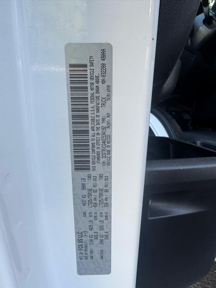 RAM Promaster 2500 High Roof Tradesman 136-in. WB 2019
