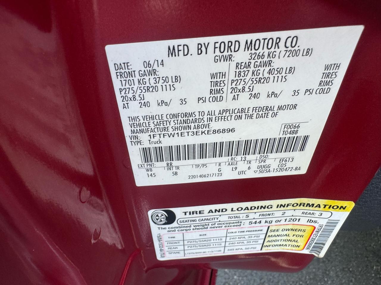 Ford F-150 4WD SuperCrew 150" FX4 2014