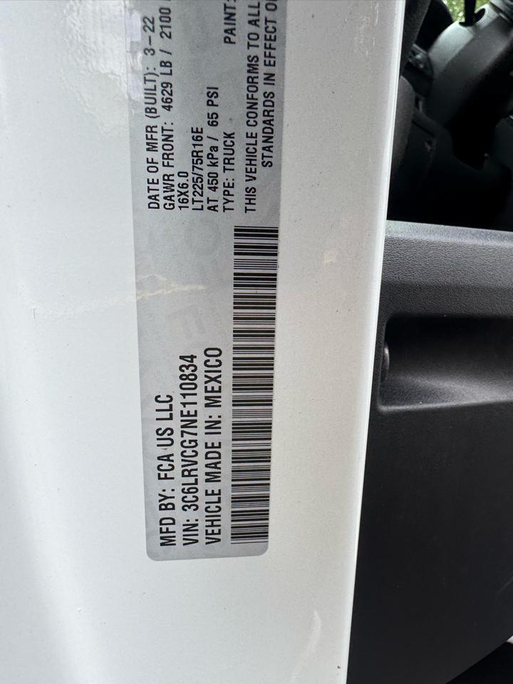 RAM Promaster 2500 High Roof 136-in. WB 2022