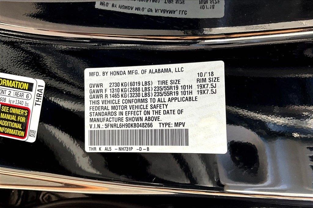 Honda Odyssey Elite Auto 2019