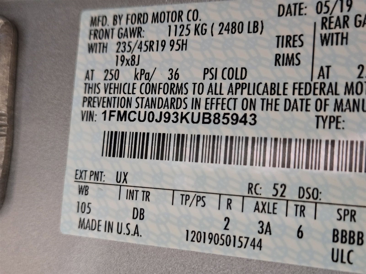 Ford Escape Titanium FWD 2019 Ford Escape Titanium FWD 2019