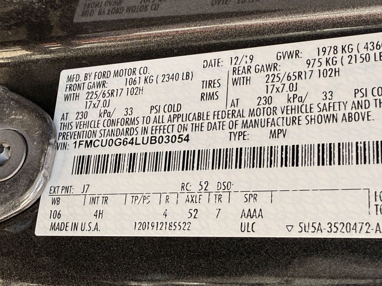 Ford Escape SE FWD 2020