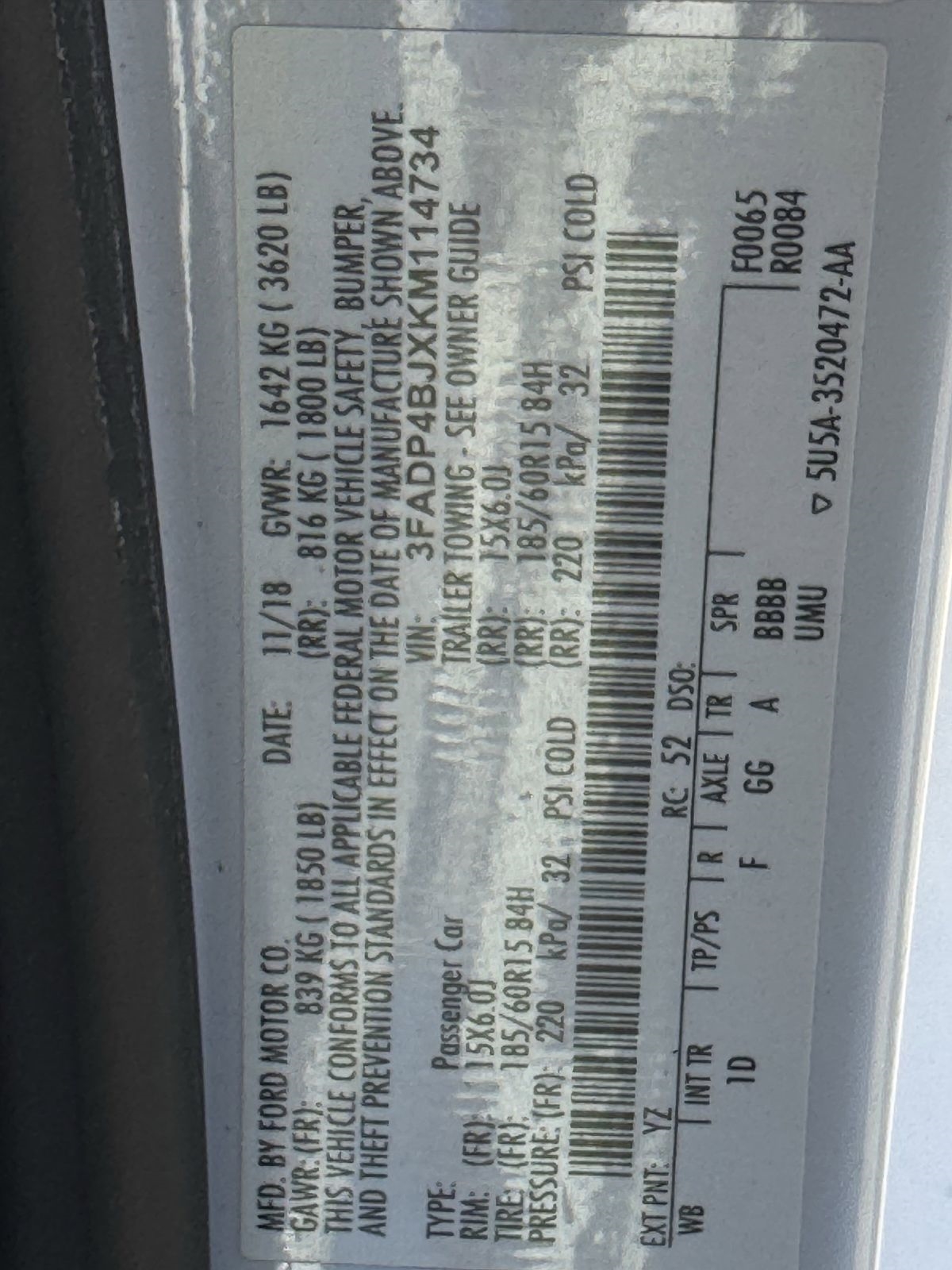 Ford Fiesta SE Sedan 2019