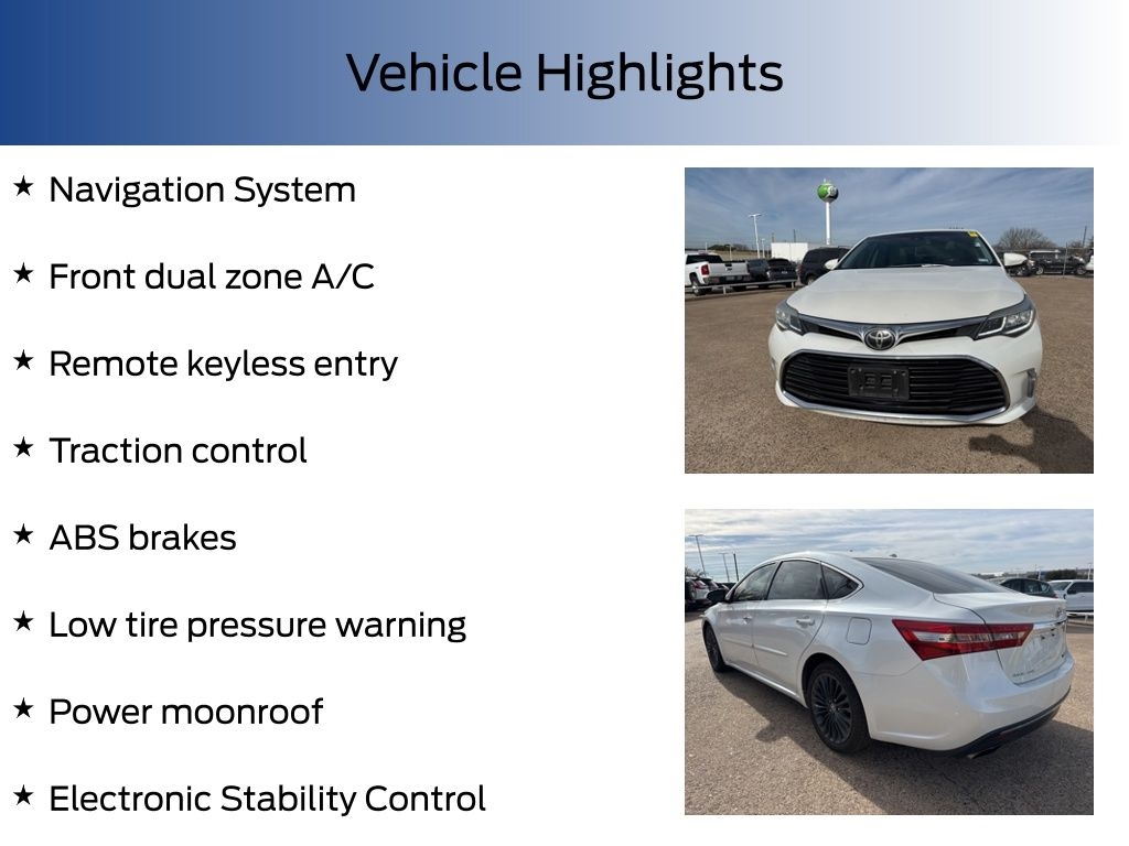 Toyota Avalon XLE Premium (Natl) 2017