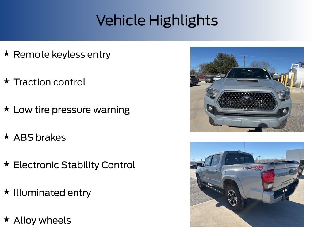 Toyota Tacoma 4WD TRD Off Road Double Cab 5' Bed V6 MT (Natl) 2019