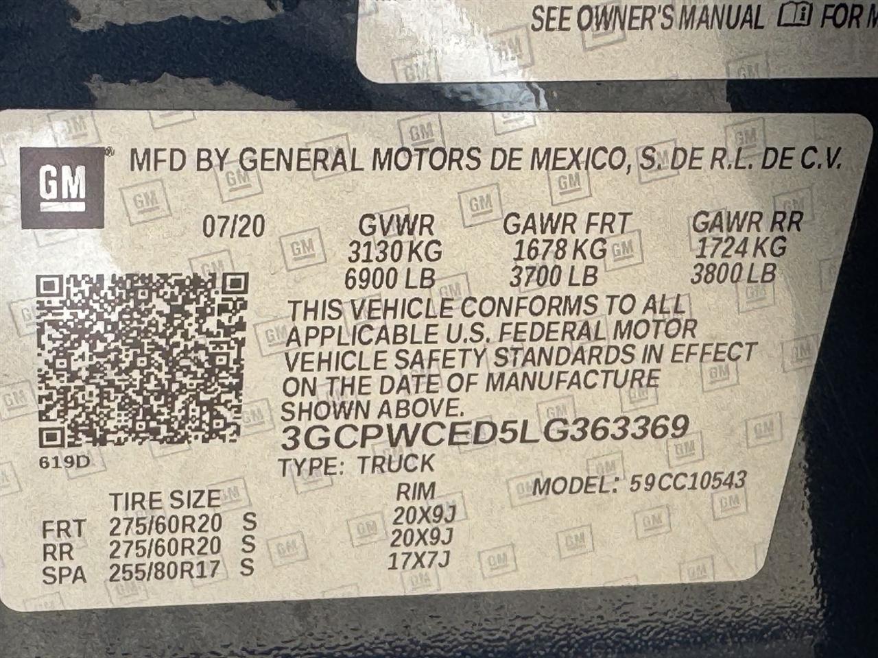 Chevrolet Silverado 1500 2WD Crew Cab 147" LT 2020