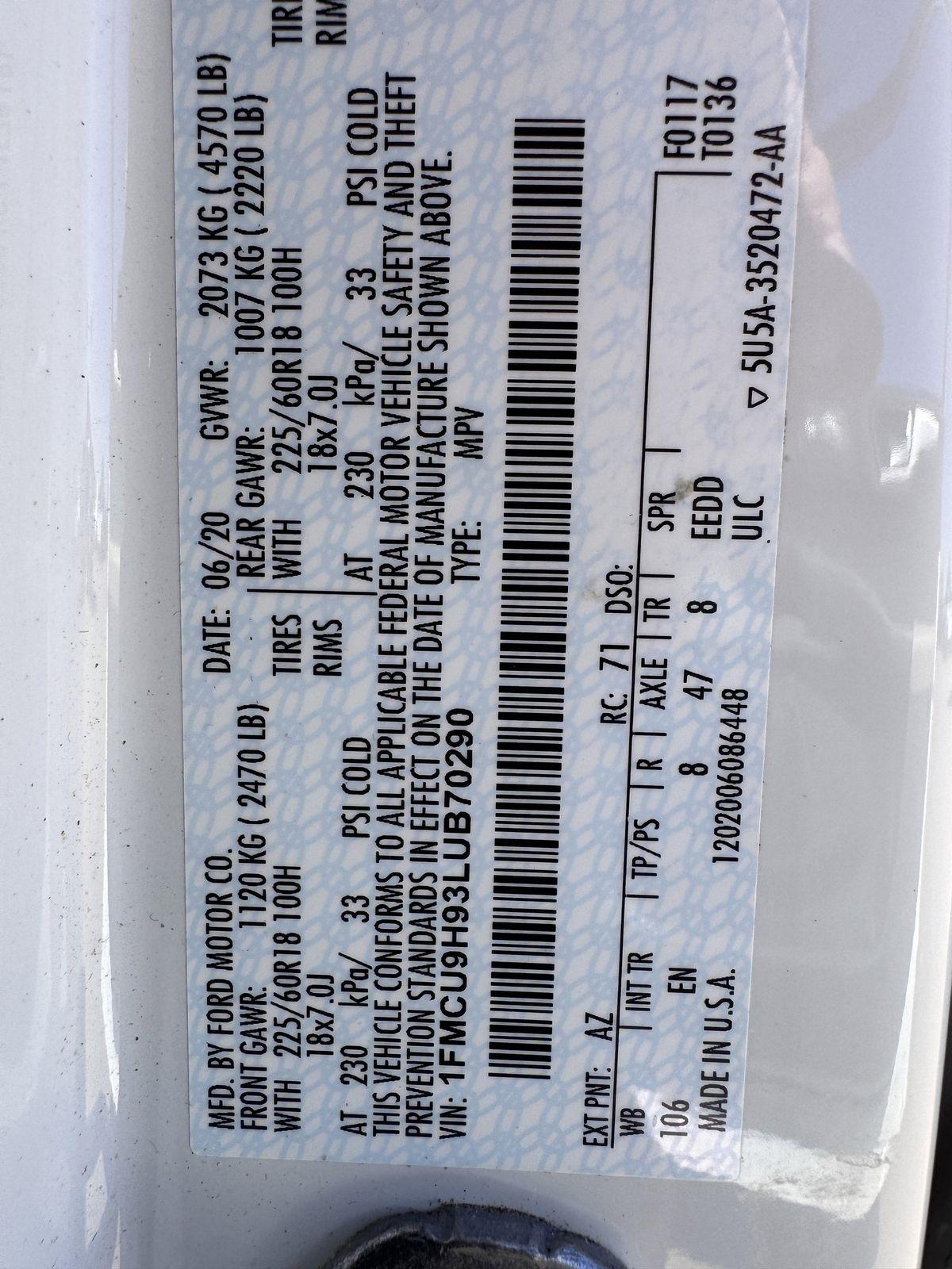 Ford Escape SEL AWD 2020