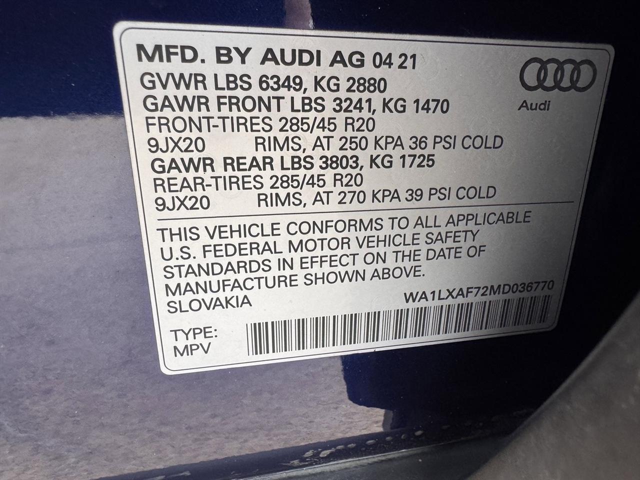 Audi Q7 Premium Plus 55 TFSI quattro 2021