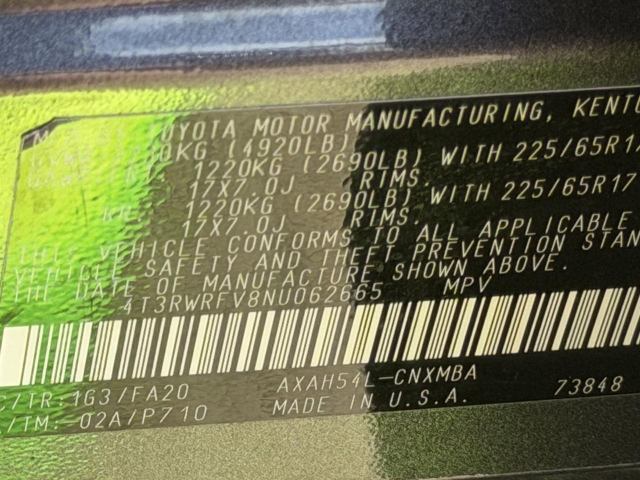 Toyota RAV4 Hybrid XLE AWD (Natl) 2022