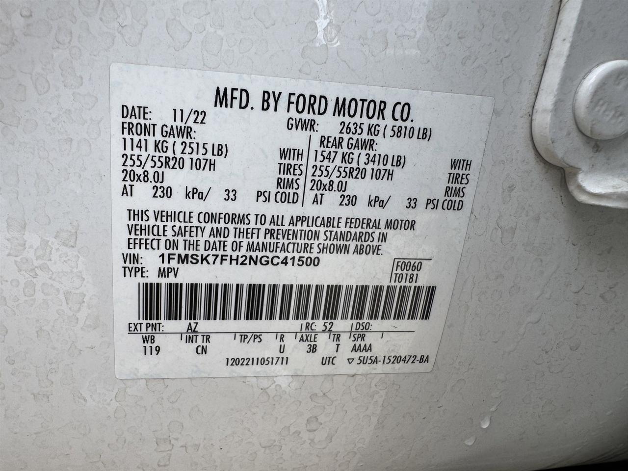 Ford Explorer Limited RWD 2022