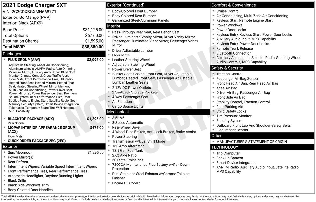 Dodge Charger SXT RWD 2021
