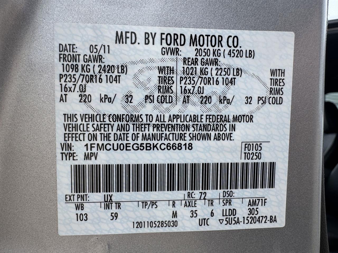 Ford Escape FWD 4dr Limited 2011