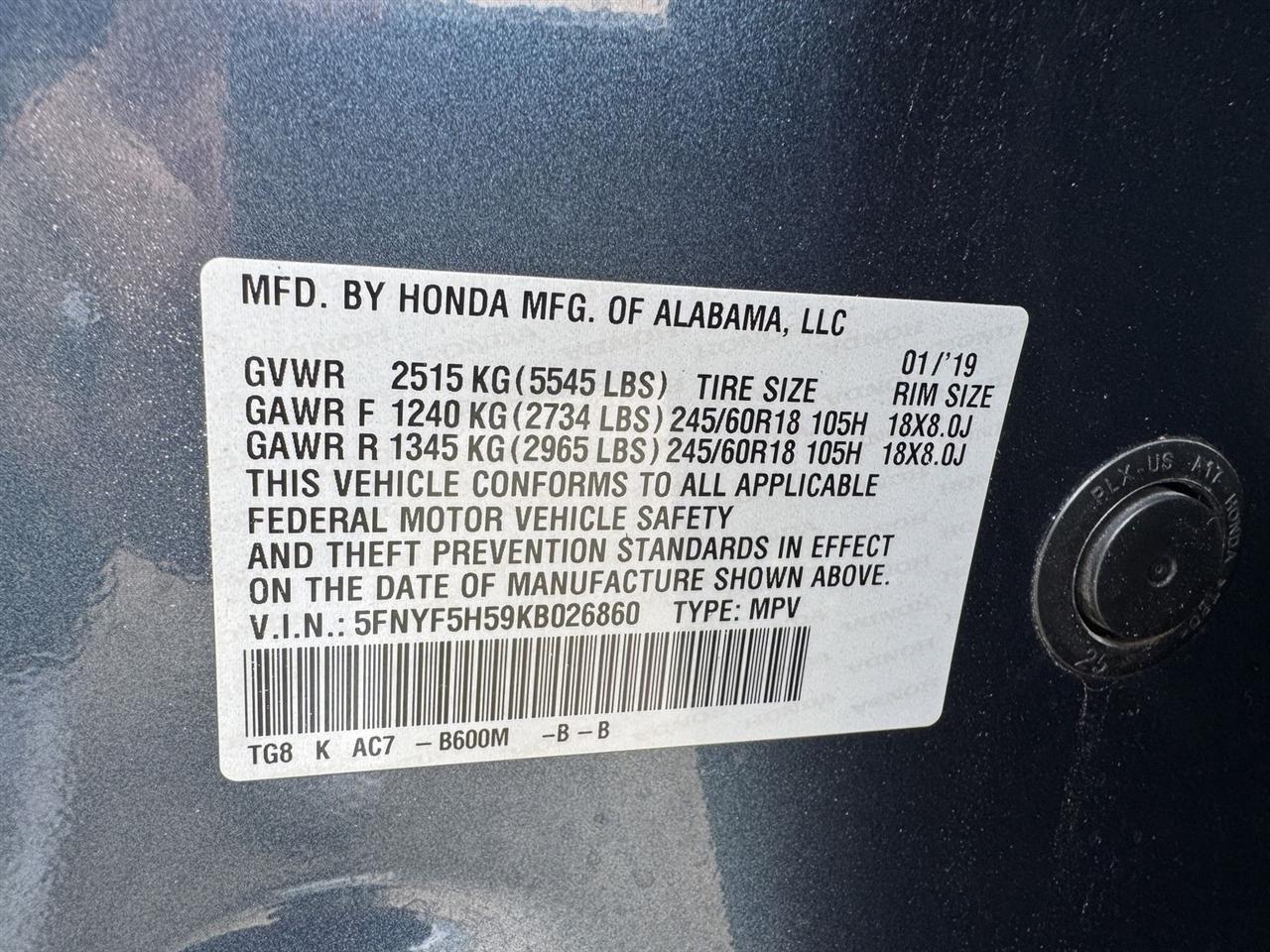Honda Pilot EX-L 2WD 2019
