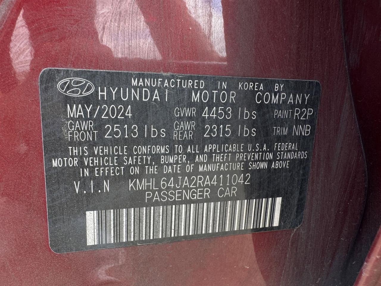 Hyundai Sonata SEL 2.5L FWD 2024