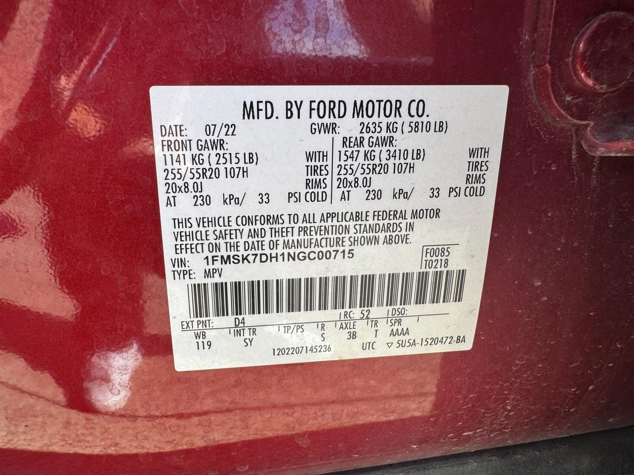 Ford Explorer XLT RWD 2022