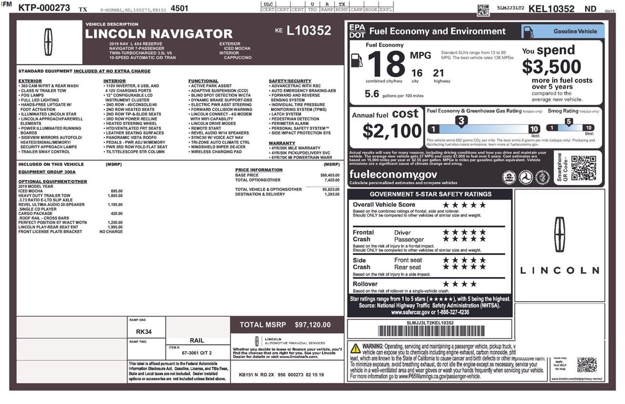 Lincoln Navigator L Reserve 4x4 2019