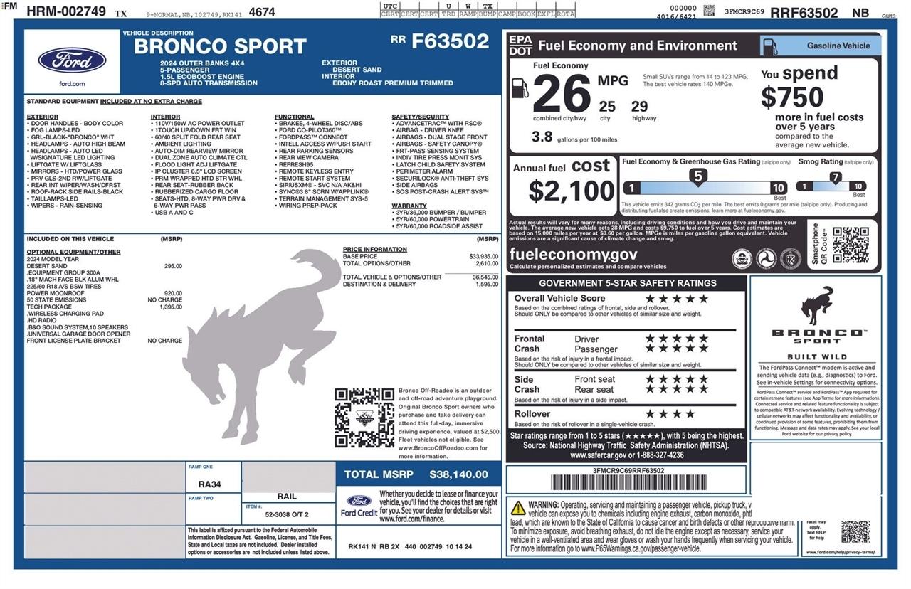 Ford Bronco Sport Outer Banks 4x4 2024