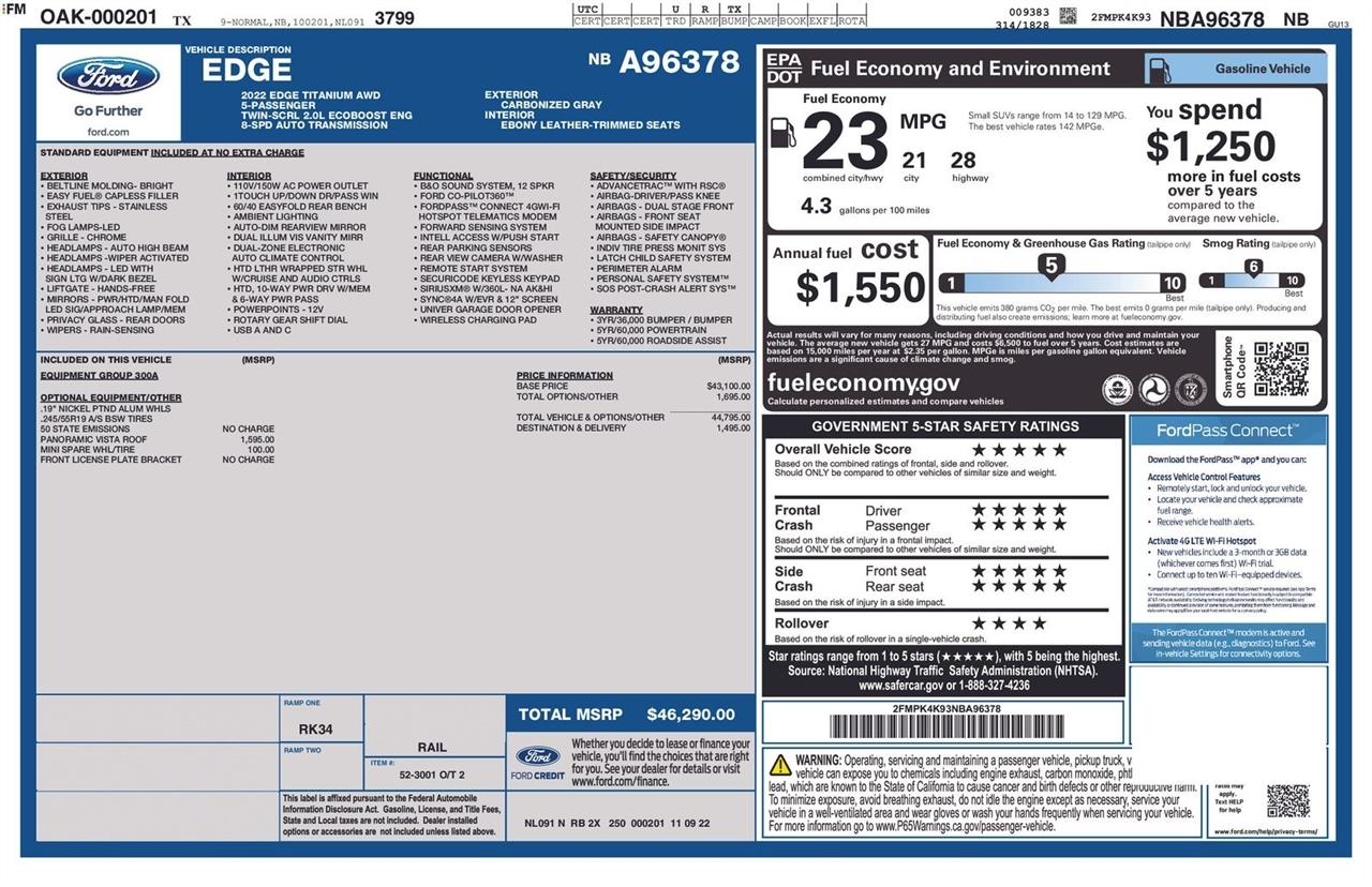 Ford Edge Titanium AWD 2022