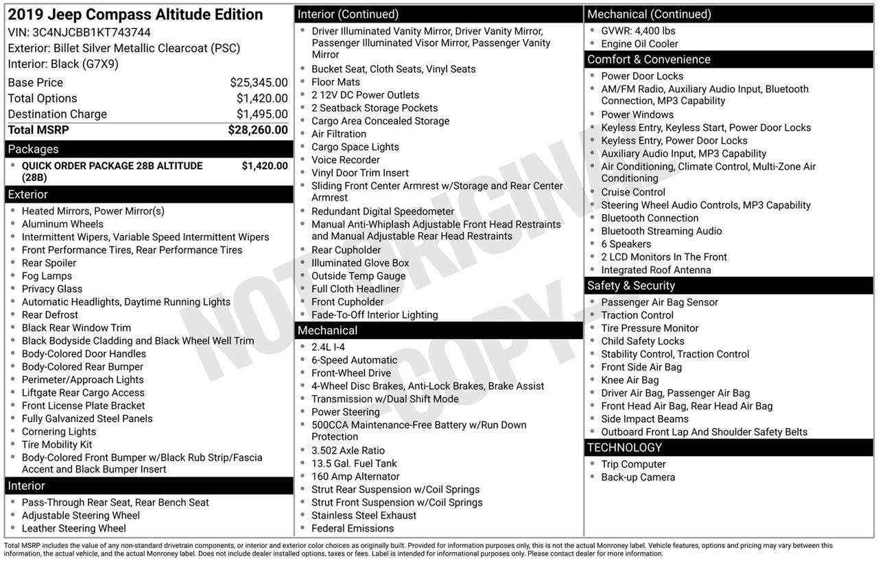Jeep Compass Altitude FWD 2019