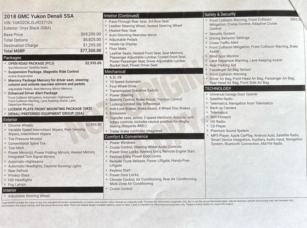 GMC Yukon 4WD 4dr Denali 2018