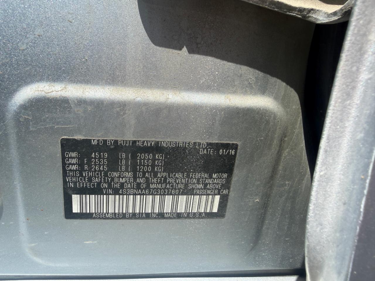 Subaru Legacy 2.5i 2016