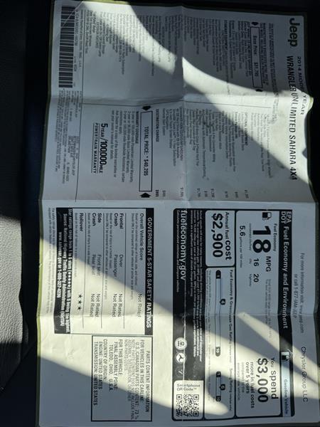 Jeep Wrangler Unlimited Sahara 4WD 2014