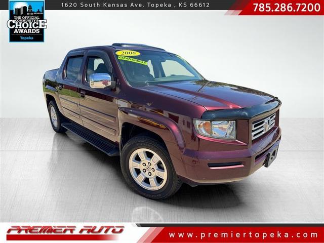 Red (Burgundy) 2008 Honda Ridgeline RTL Pickup Truck Four-Wheel Drive Automatic