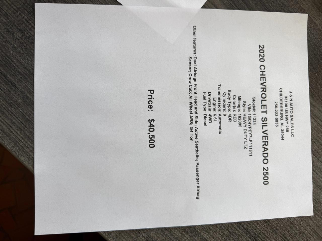 Chevrolet Silverado 2500HD 4WD Crew Cab 153" LTZ 2020