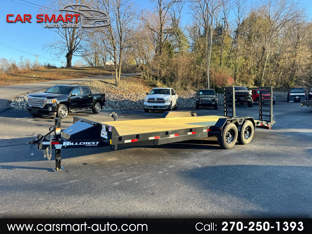 2026 Hillcrest Trailers Equipment Trailer 14k 20+2 Fold down ramps