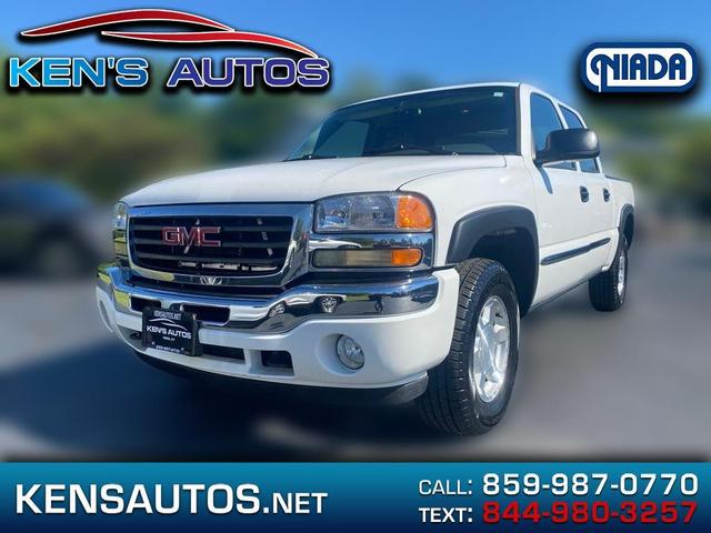 White 2006 GMC Sierra 1500 SLE1 Crew Cab 5.8 ft. 4WD Pickup Truck Four-Wheel Drive 4-Speed Automatic Overdrive