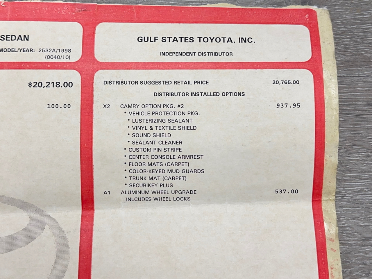 Toyota Camry LE 1998