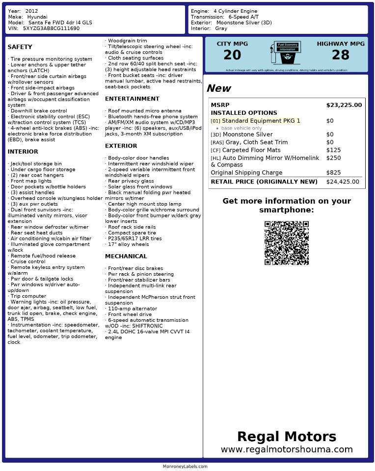 Hyundai Santa Fe GLS 2.4 FWD 2012