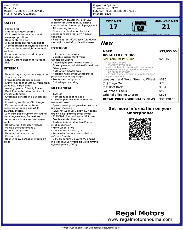 Lexus RX 300 2WD 2002