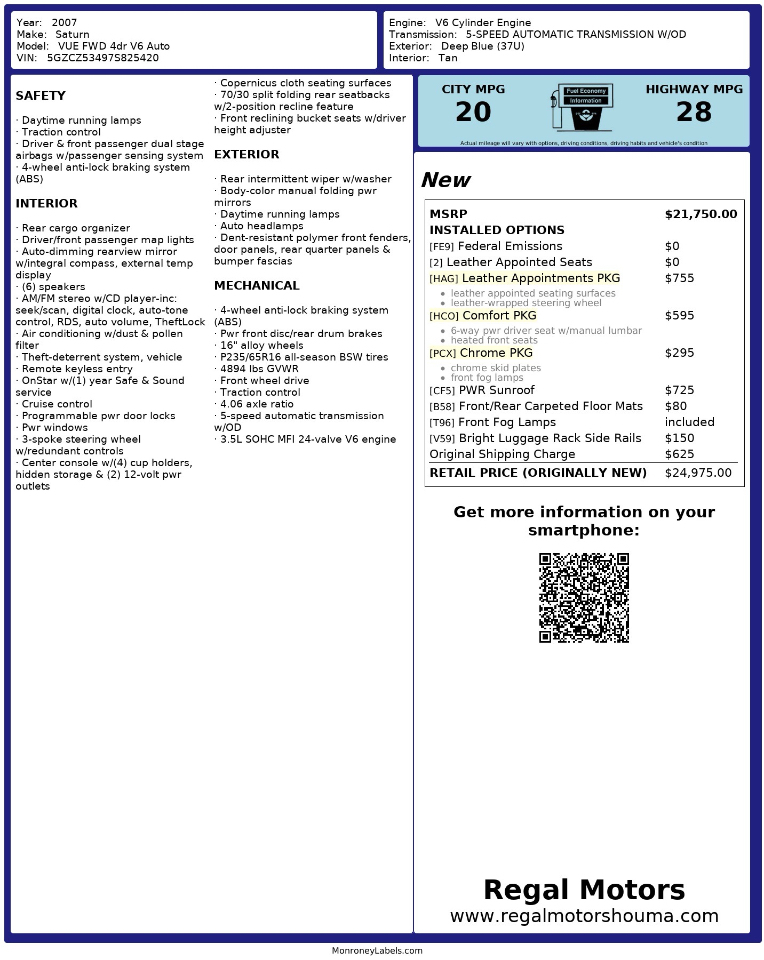 Saturn VUE FWD V6 2007
