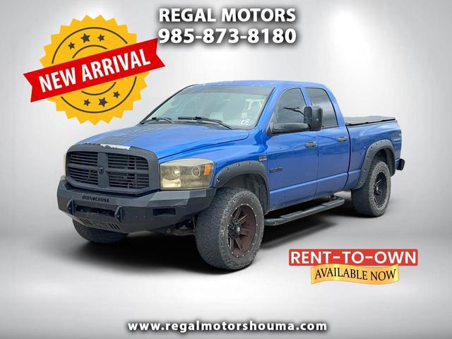 Blue 2008 Dodge RAM 1500 Pickup Truck Four-Wheel Drive 5-Speed Automatic
