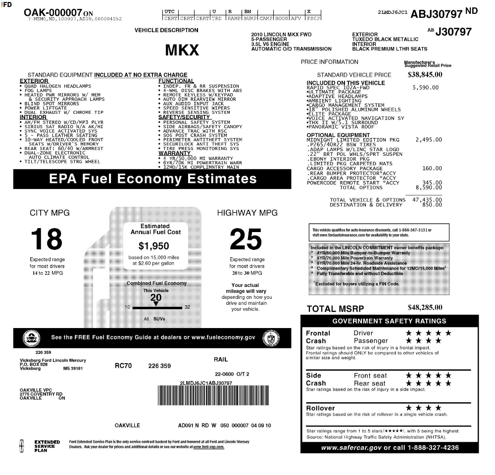 Lincoln MKX  2010