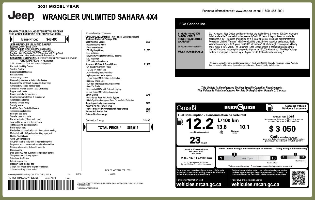 Jeep Wrangler Unlimited Sahara 4WD 2021