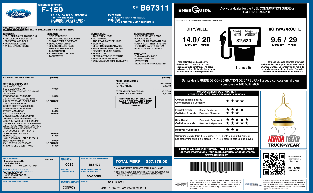 Ford F150 FX4 Supercrew 4WD 2012